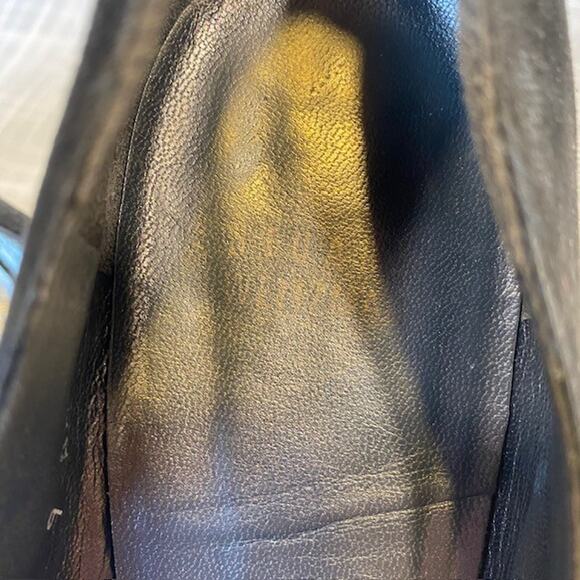 Stuart Weitzman Square Toe Pump Black Suede Buckle Strap Heel Womens Size 9 AA - Picture 6 of 8